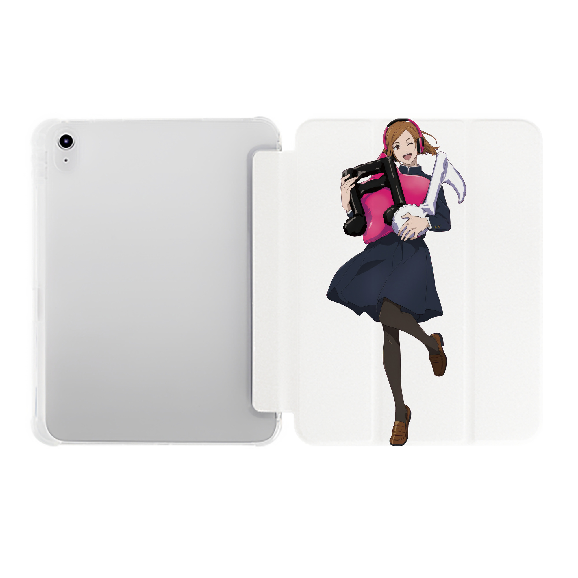 （画像用） 呪術廻戦 Jujutsu Kaisen IPad ケース ペン収納付き 三つ折りスタンド PUレザー×シリコン 対応機種9.5/10.5/10.9インチ